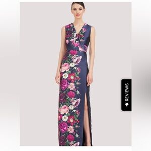 Kay Unger Coraline Column Gown in Midnight